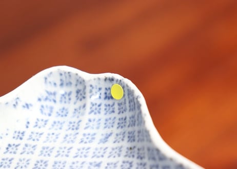 江戸中期紙刷古印判小紋図糸巻き型小皿② ノミホツ