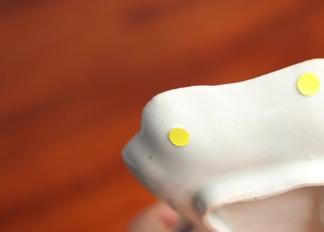 江戸中期紙刷古印判小紋柄糸巻き型小皿➁ ノミホツ,少甘手
