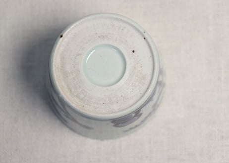 江戸後期染付三方に松竹梅図猪口 ノミホツ