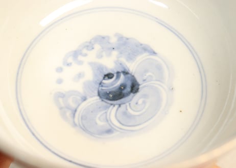 明治前期色絵竹梅と桐通り物飯茶碗①フリモノ