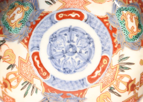 明治前期色絵兎図通り物小皿