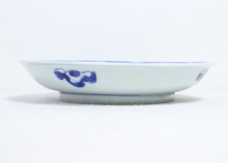 明治後期～大正染付漁師図5寸皿