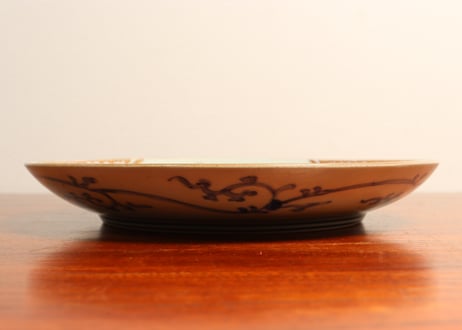 江戸中期色絵宝珠と龍図７寸皿②金彩擦れ