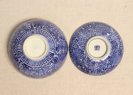 明治前期紙刷菊図蓋茶碗