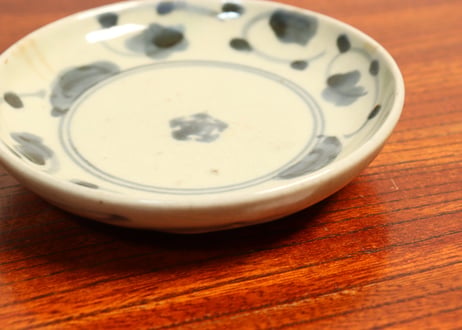 江戸中期染付唐草図くらわんか小皿 5客組 少甘手