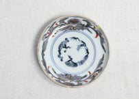 江戸中期赤絵金彩薊図小皿➁　小ホツ