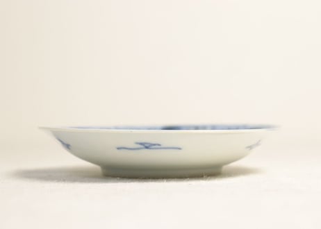 明治後期~大正染付唐草に千鳥図小皿 がたつき,個体差多め