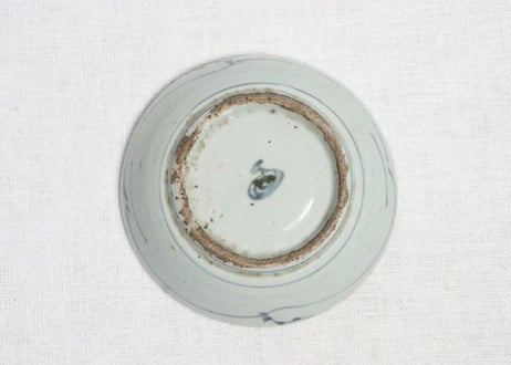 江戸中期染付草花図くらわんかなます皿