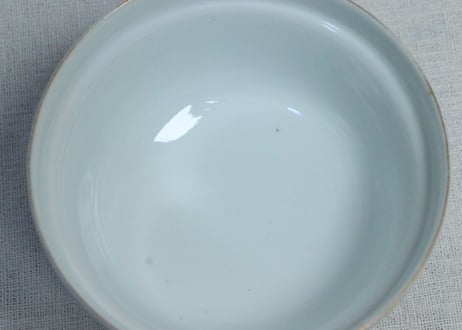明治前期金彩染付山水図蓋茶碗