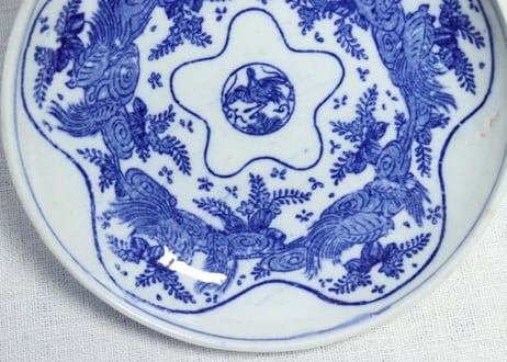明治後期~大正銅判鶴亀図5寸皿