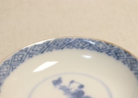 明治前期色絵松梅菊図飯茶碗