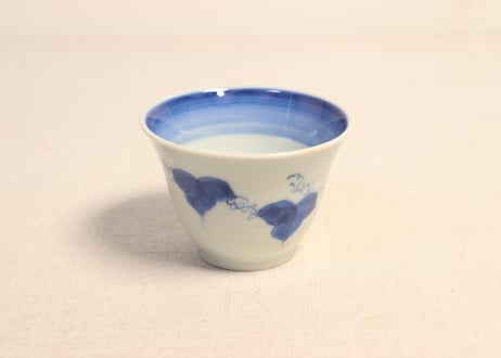 明治前期染付朝顔図向付 5客組　1客少甘手有り