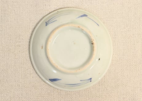 江戸中期染付柳図豆皿①