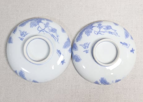 明治後期～大正銅判鼠大根図蓋茶碗①