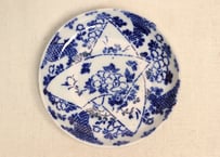 明治前期東北の焼紙刷牡丹図小皿