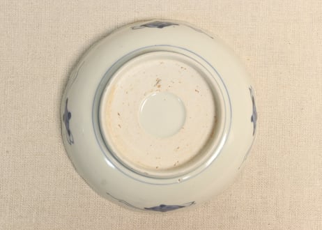 江戸後期染付鳥と花図なます皿