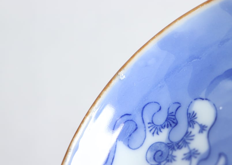 伊羅保貝型向付　5客　16cm　明治〜昭和初期 明治後期~大正銅判波に貝図小皿 | 吉祥寺PukuPuku