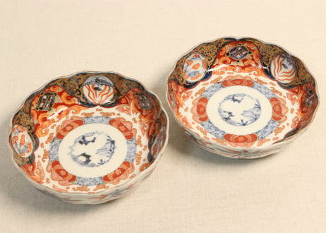 明治前期色絵四方に龍と鳳凰図通り物なます皿①