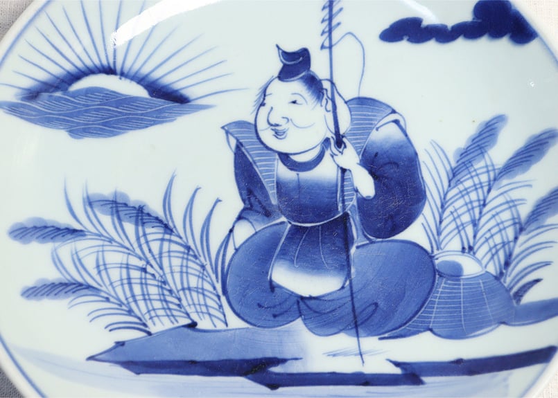 江戸幕末染付恵比寿様図9.5寸皿 | 吉祥寺PukuPuku 江戸幕末染付恵比寿様図9.5寸皿 | 吉祥寺PukuPuku