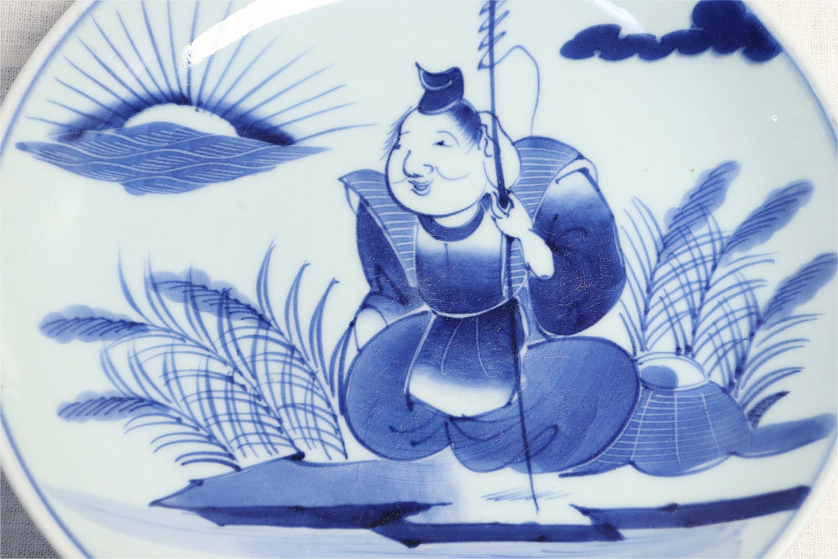 江戸幕末染付恵比寿様図9.5寸皿 | 吉祥寺PukuPuku