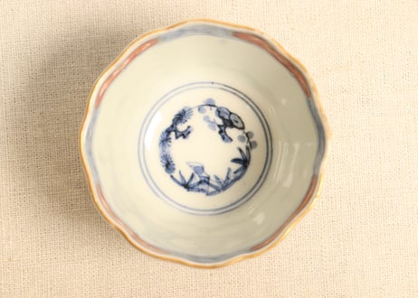 明治前期色絵四方に龍と鳳凰図通り物向付
