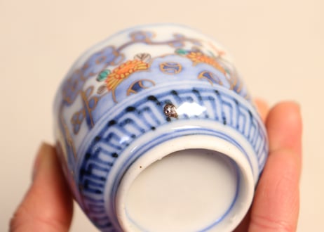 明治前期色絵四君子図通り物小向付