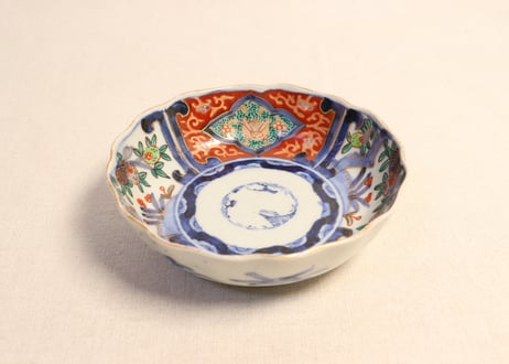 明治前期色絵兎と柘榴図なます皿② ノミホツ