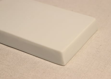 明治後期~大正染付波に鷺図縁立ち長角皿