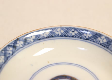 明治前期色絵山水図通り物飯茶碗①
