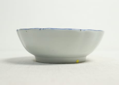 江戸後期染付波千鳥と丸窓絵図なます皿②高台あたり傷