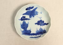 江戸幕末染付松鶴図小なます皿①
