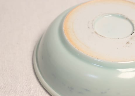 江戸中期染付見と二方に菊図大なます皿 ニュウ,少甘手