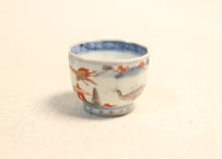 明治前期色絵山水と鶴図小向付