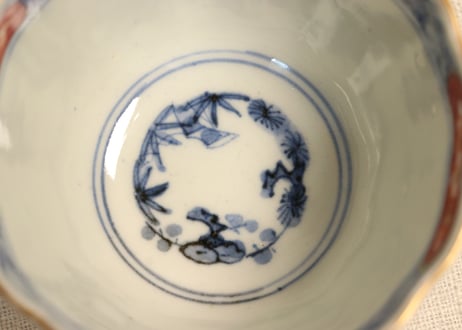 明治前期色絵四方に龍と鳳凰図通り物向付