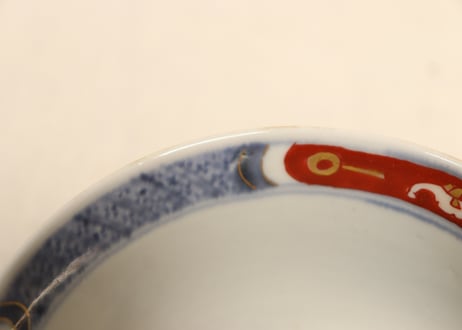 明治前期色絵兎図通り物飯茶碗②ひっつき,蓋少甘手