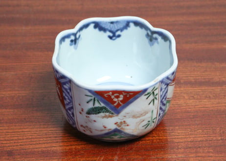 江戸中期色絵松竹梅図角向付　5客組