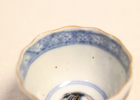 明治前期色絵山水図通り物小向付