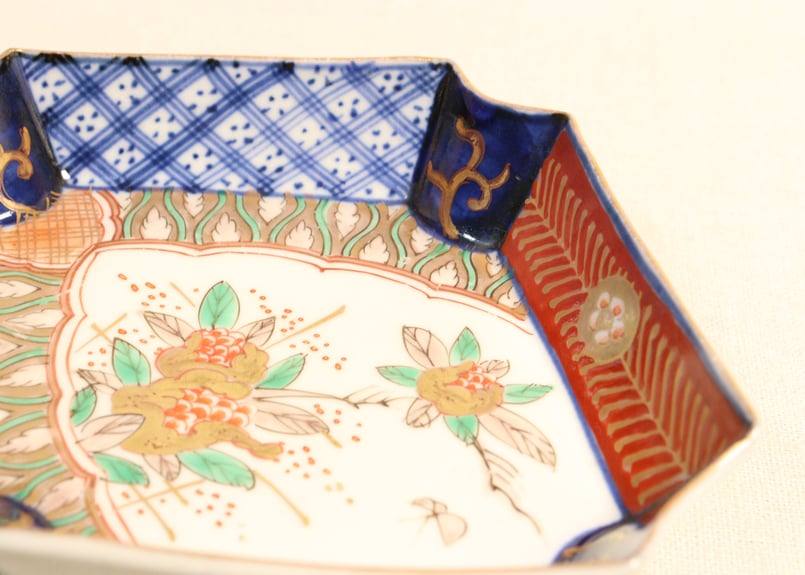 明治前期色絵柘榴図菱形皿③ノミホツ | 吉祥寺PukuPuku