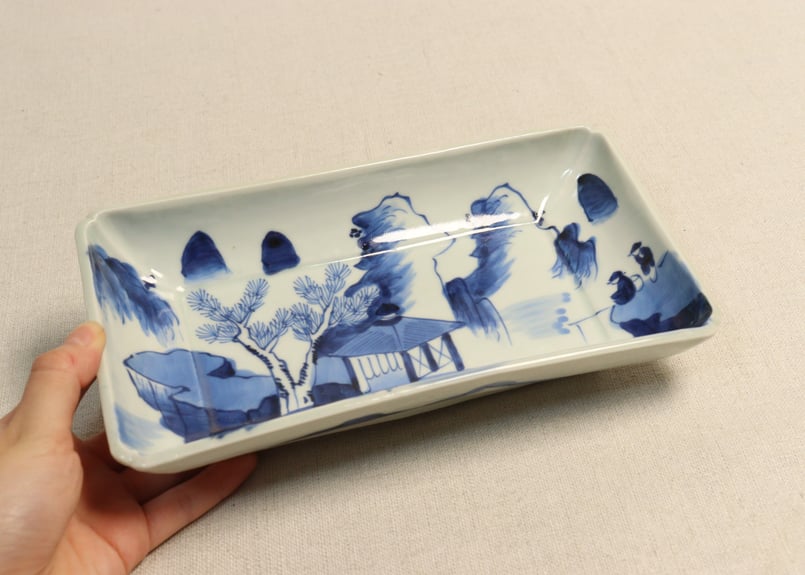 江戸幕末染付山水図長皿 | 吉祥寺PukuPuku