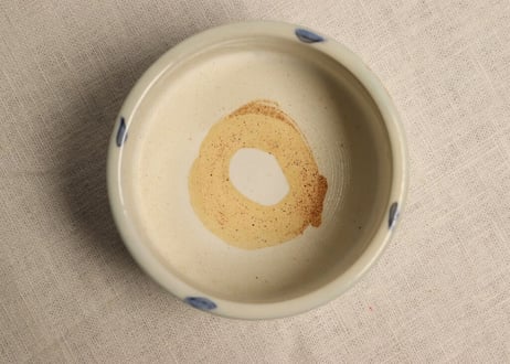江戸幕末染付蝶と草花図火入れ,灰吹きセット