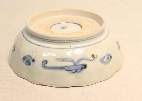 明治前期色絵桃と梅図大なます皿
