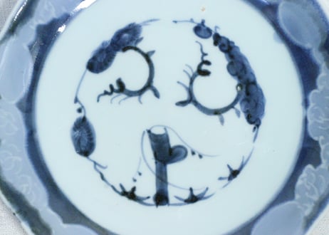 江戸幕末染付瓢箪図7寸皿②　フリモノ