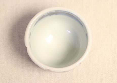 江戸幕末染付山水図鎬向付(大ぶり)