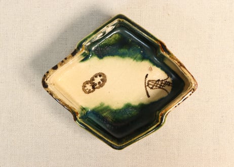 向付 染付 七福神 5客 明治 大正 昭和初期 銘 変形皿 小皿 その2 向付 染付 七福神 5客 明治 大正 昭和初期 銘 変形皿 小皿 その