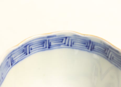明治前期金彩四君子図通り物向付