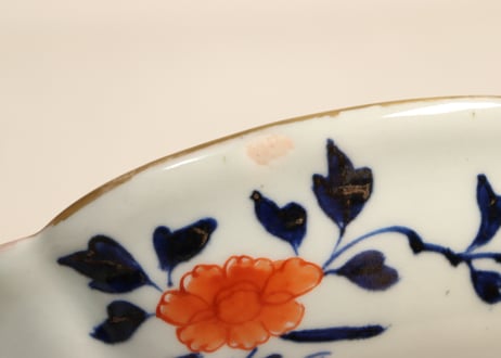 江戸後期色絵鳳凰と桜図五弁7寸皿 5客組
