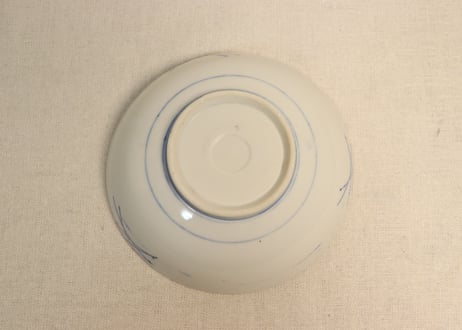 昭和戦前ゴム判松鶴に竹図５寸鉢