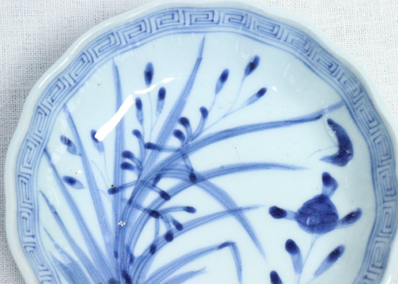 江戸幕末染付春蘭図なます皿 | 吉祥寺PukuPuku