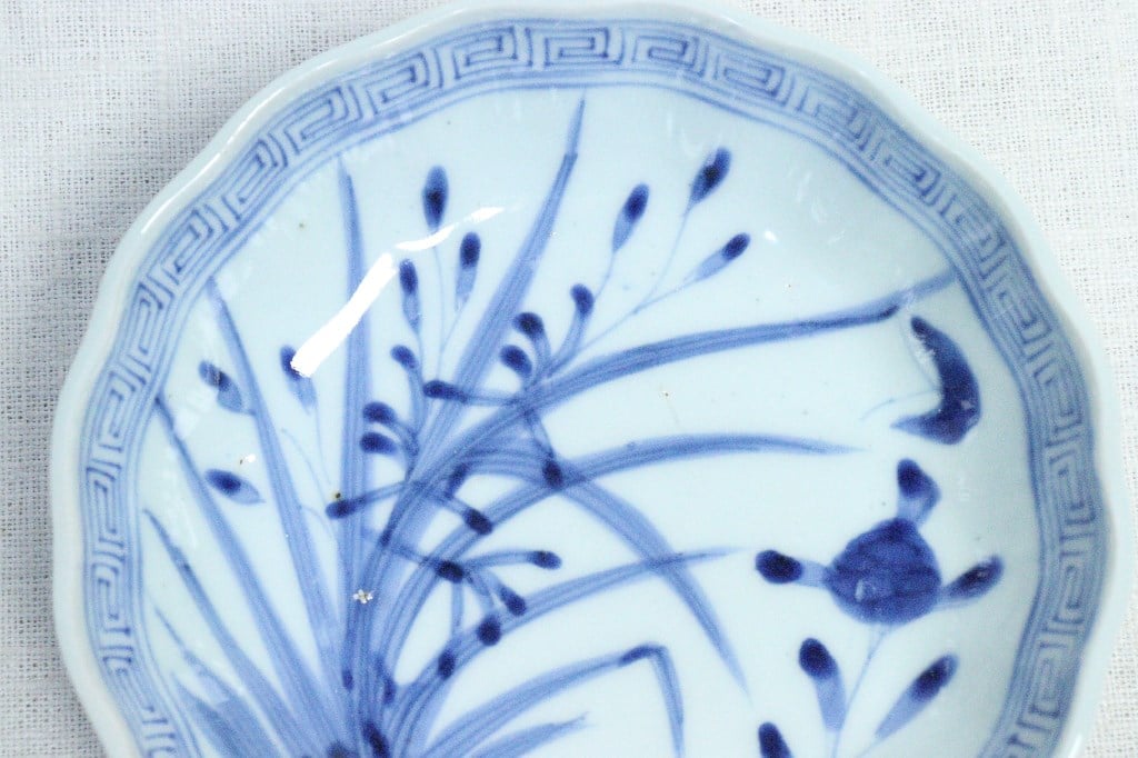江戸幕末染付春蘭図なます皿 | 吉祥寺PukuPuku