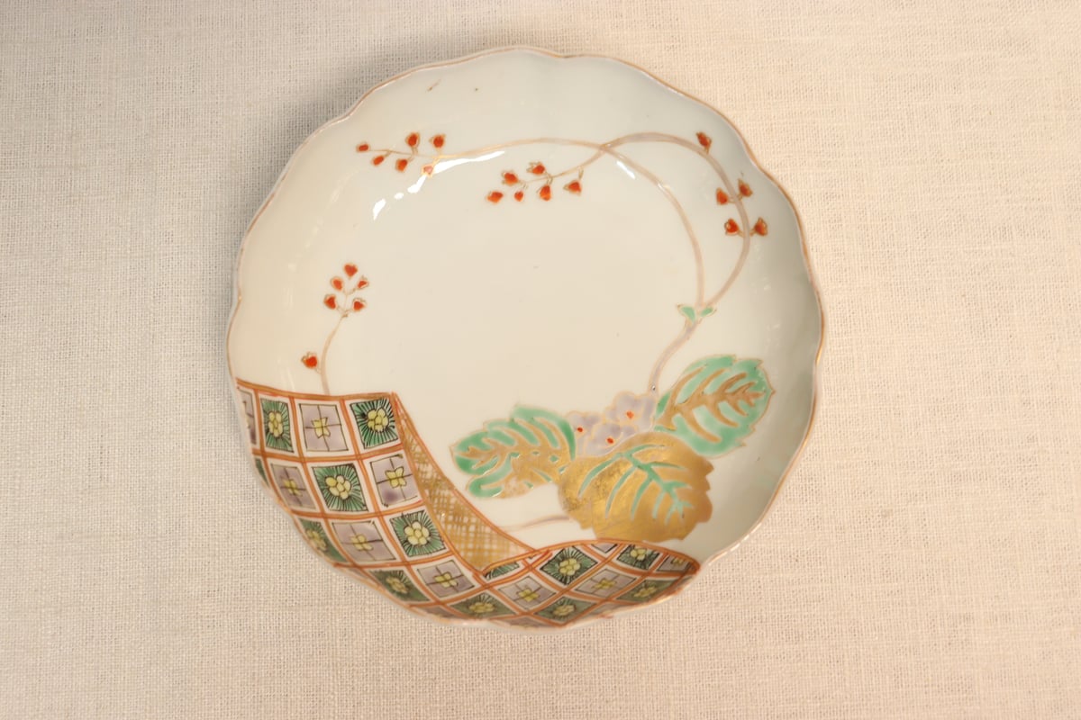 江戸幕末色絵桐と市松図なます皿 | 吉祥寺PukuPuku